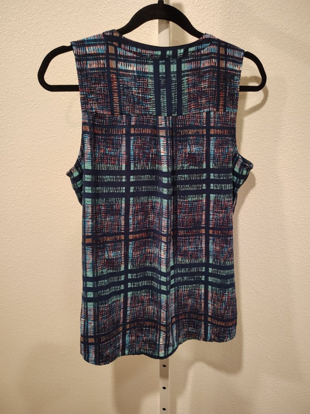 Apt. 9 Tank Top Size Medium Polyester Sleeveless Abstract Plaid Zipper - Picture 7 of 10